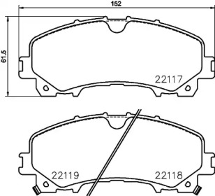 HELLA PAGID 8db355024621 -  Комплект тормозных колодок, дисковый тормоз